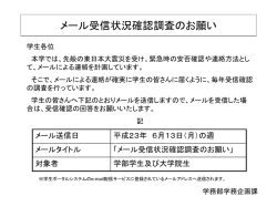 メール受信状況確認調査のお願い