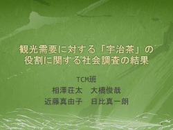 観光需要に対する「宇治茶」の役割に関する社会 調査