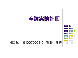 卒論実験計画 - Psychology Department, Ritsumeikan