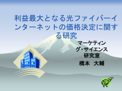 利益最大となる光ファイバーインターネットの価格 決