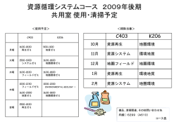 資源循環システムコース 2009年前期 共用室