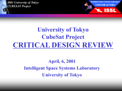 University of Tokyo CubeSat Project CRITICAL