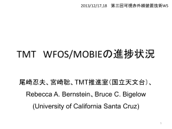 TMT WFOS/MOBIEの進捗状況 - Department of Astronomy