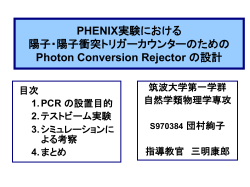 PHENIX実験における 陽子・陽子衝突トリガーカウンターのための Photon