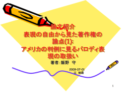 論文紹介 表現の自由から見た著作権の論点