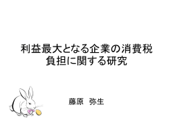 利益最大となる企業の消費税 負担に関する研究