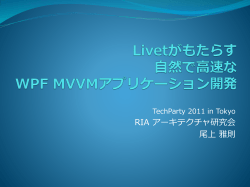 Livetがもたらす 自然で高速な WPF MVVMアプリケーション
