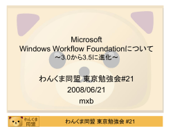 Microsoft Windows Workflow Foundationについて