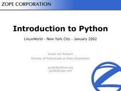 Introduction to Python - Python Programming