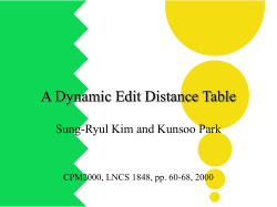 A Dynamic Edit Distance Table