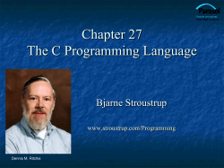 Chapter 27 The C Programming Language