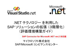 .NET テクノロジー を利用した SAP ソリューションの拡張 （3階層化）