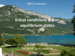 Initial conditions & pre
