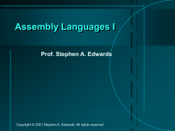 Assembly Languages I - Columbia University