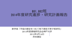 B01, B02班 2014年度研究進捗・研究計画報告