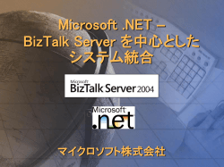 Microsoft .NET – BizTalk Server を中心とした システム統合