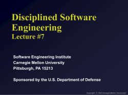Disciplined Software Engineering Lecture #7