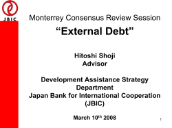 Monterrey Consensus Review Session “External Debt”