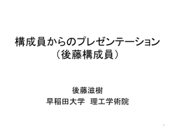 構成員からのプレゼンテーション （後藤構成員）