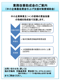 中小企業最低賃金引上げ支援対策費補助金（業務改善助