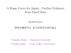 A Wage Curve for Japan: Further Evidence from