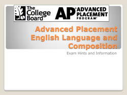 Advanced Placement English Language and