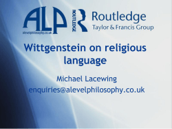 Wittgenstein on religious language