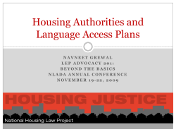 Housing Authorities and Language Access Plans