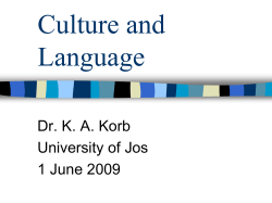 Culture and Language - Educational Psychology