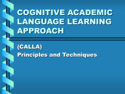 COGNITIVE ACADEMIC LANGUAGE LEARNING APPROACH
