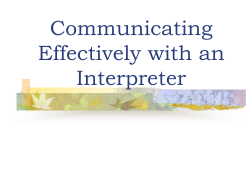 Role of Interpreter