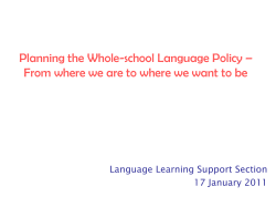 Whole-school Language Policy – planning &