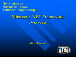 Microsoft .NET Overview