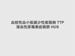 血栓性血小板減少性紫斑病 TTP 溶血性尿毒素症候群