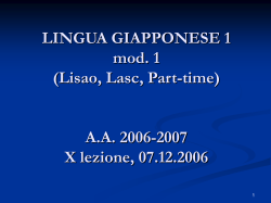 LINGUA GIAPPONESE 1 mod. 1 (Lisao, Lasc,