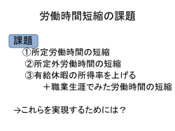 労働時間の短縮方法と課題