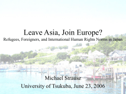 Leave Asia, Join Europe? Refugees, Foreigners, and