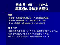 有害化学物質の環境汚染実態の解明と 分析技術の開発