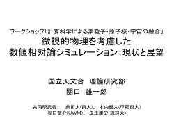 ワークショップ「計算科学による素粒子・原子核・宇宙