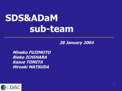 ADaM sub-team