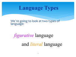 Figurative vs. Literal Language