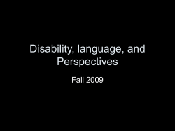 Disability, language, and Perspectives