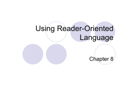Using Reader-Oriented Language