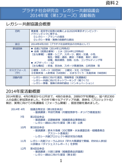 レガシー提言・活動概要