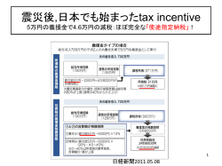 震災後,日本でも始まったtax incentive
