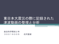 東日本大震災の際に記録された津波動画の整理と分析