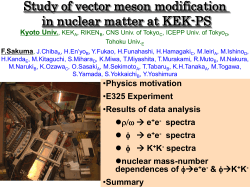 KEK-PS E325実験における ベクター中間子の質量に対する