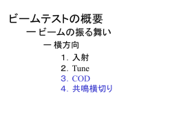 ビームテストの概要 ー ビームのふるまい ー 横方向 1．入射 2．COD
