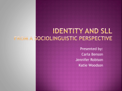 Language and Identity from a sociolinguistic