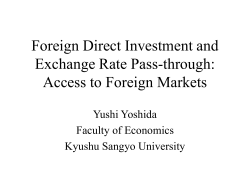 Foreign Direct Investment and Exchange Rate